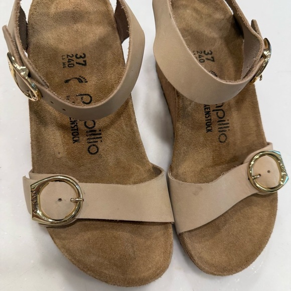 Birkenstock Papillio Soley Leather Wedge Sandals Size US 6-6.5 EU 37 BRAND NEW - Picture 9 of 15